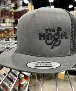 The Hook Up Tackle Black Logo Snapback Hat