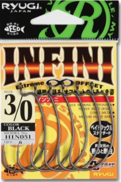 Ryugi Worm Hooks Infini Offset Wide Gap Worm Hook